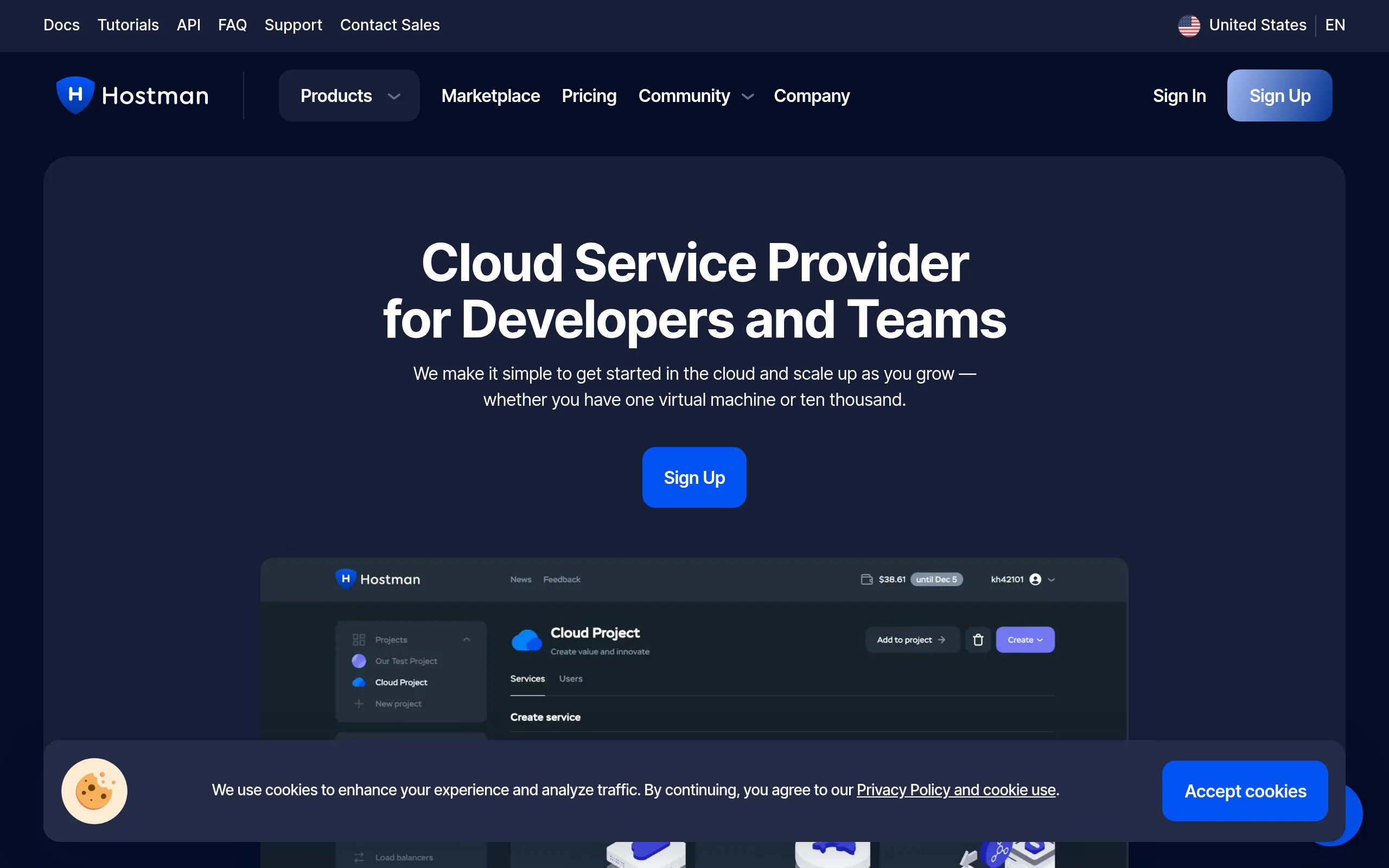 Hostman Interface