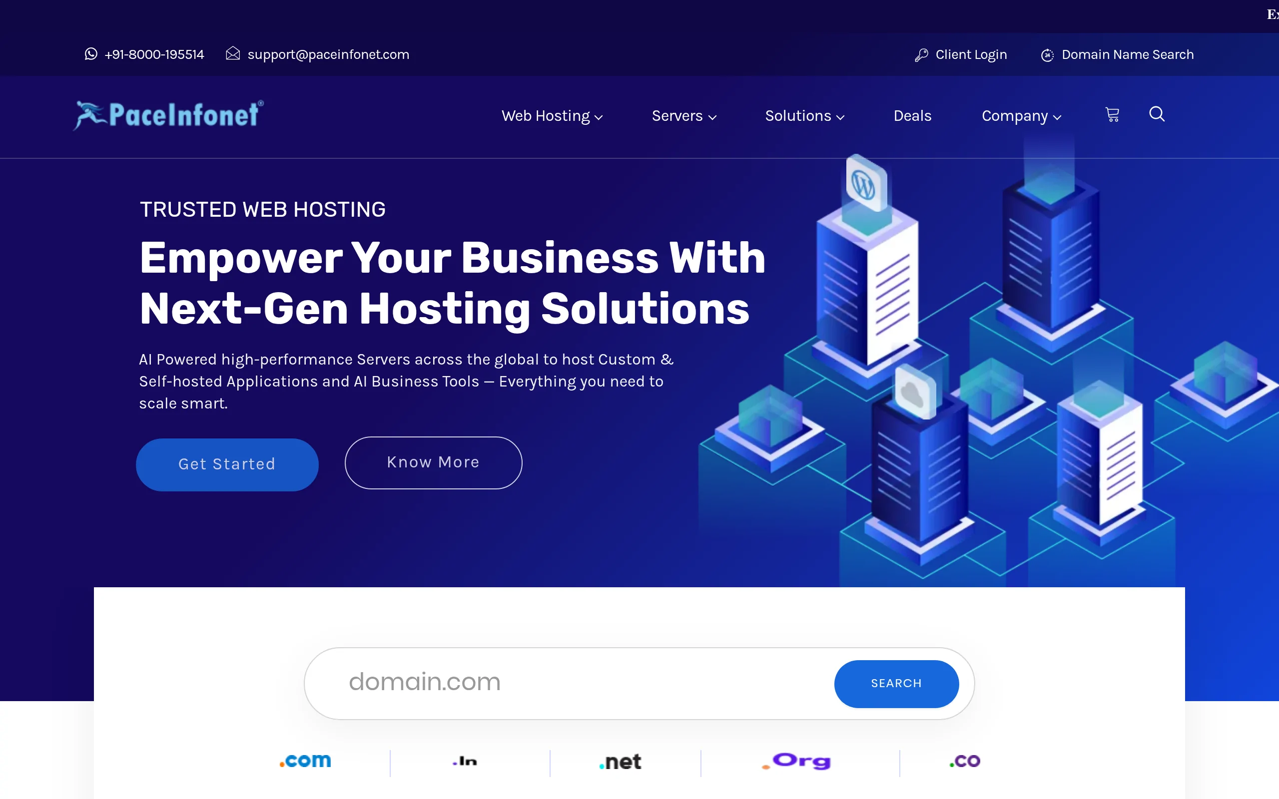 PaceInfonet.com Interface