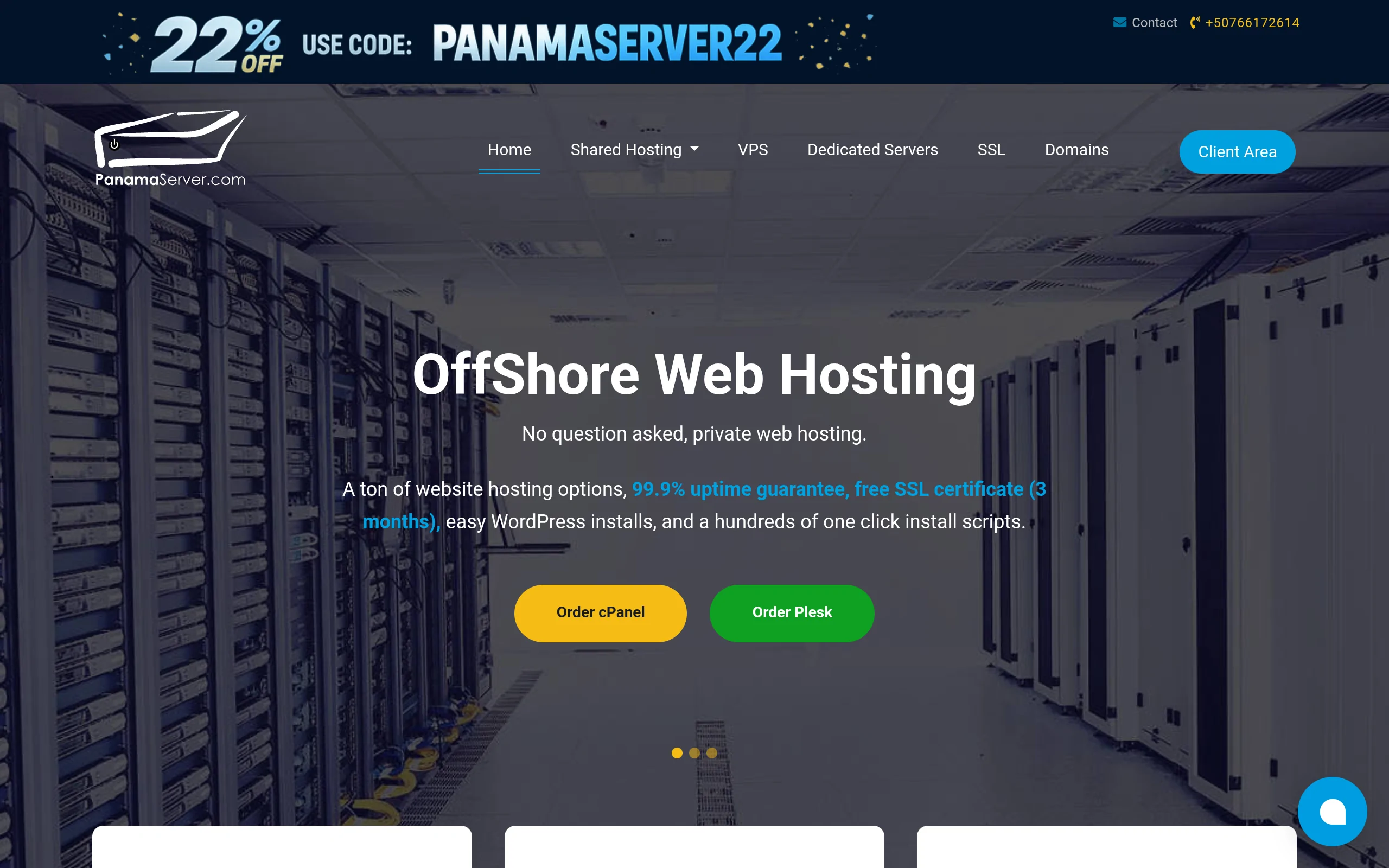 PanamaServer.com Interface
