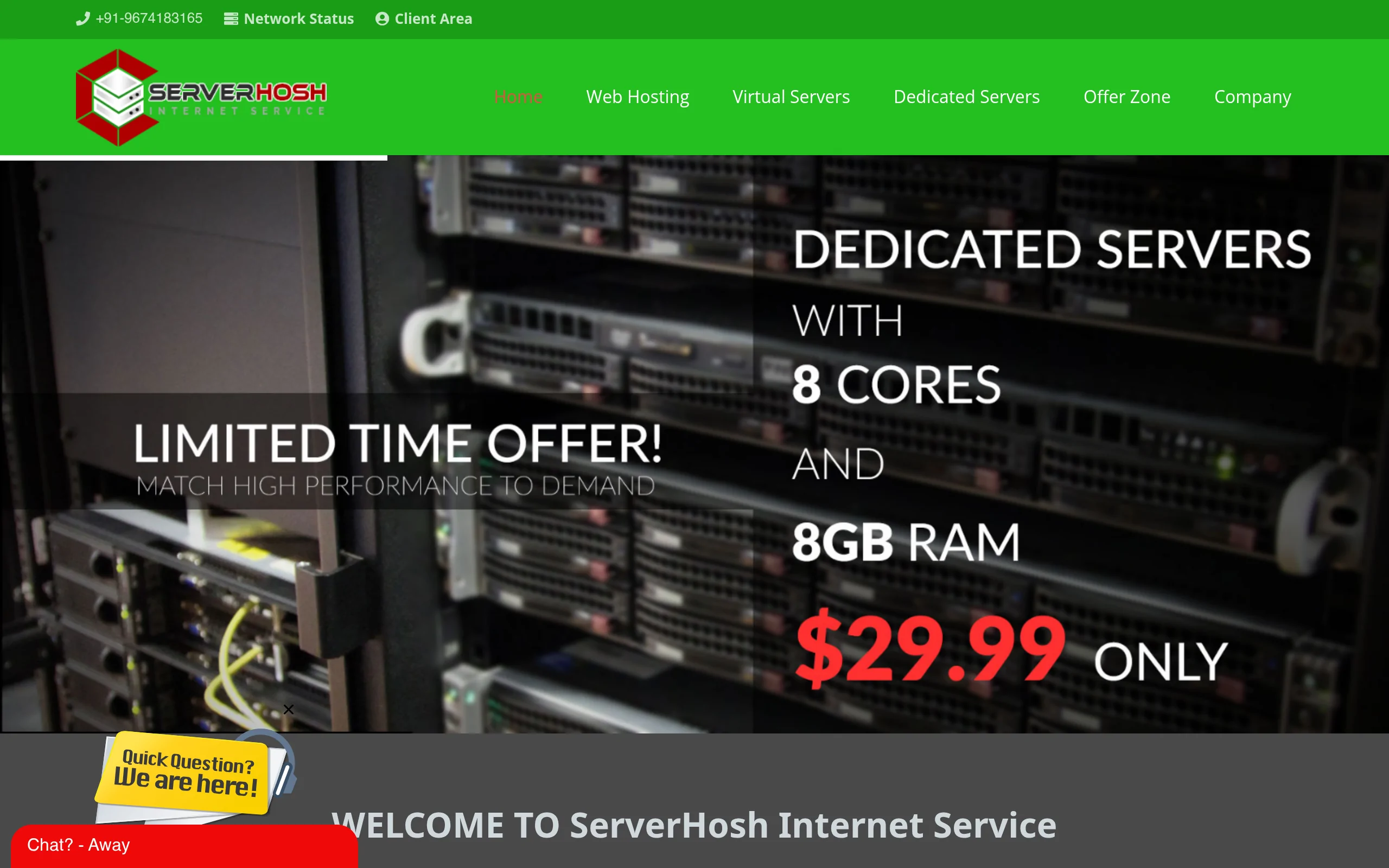 Serverhosh Internet Service Interface