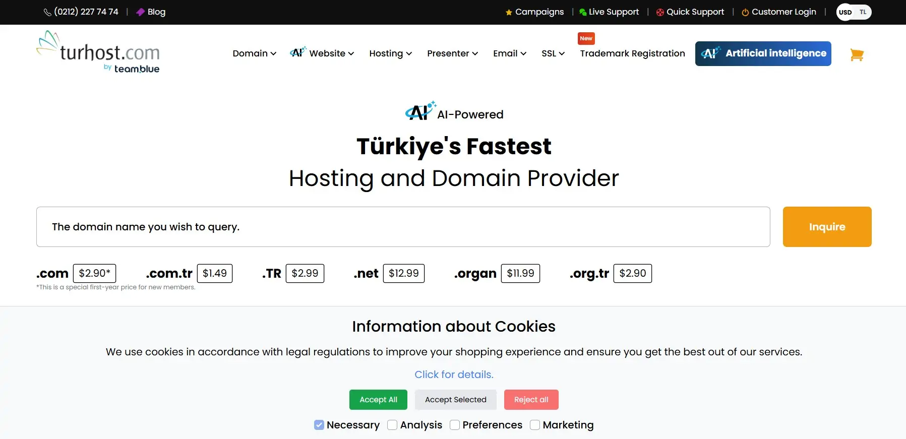 Turhost Interface